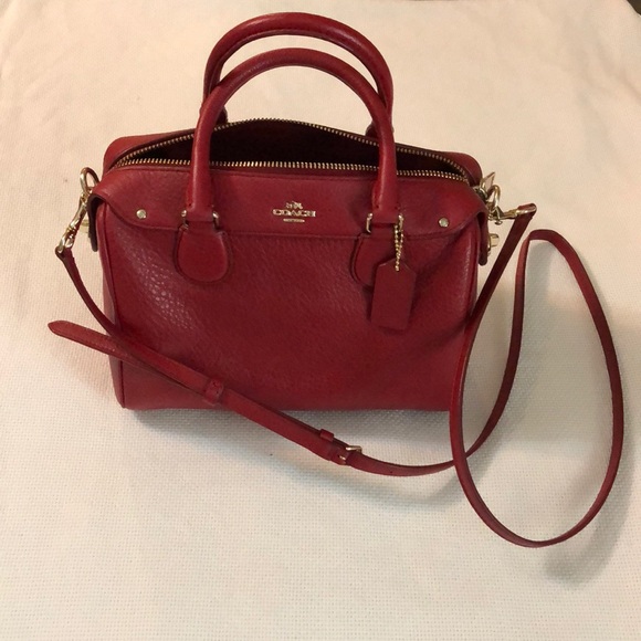 Coach Bags Red Leather Coach Purse Poshmark